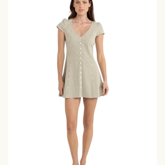 Rhythm Lola Check Cap Sleeve Mini Dress - Picture 5 of 5